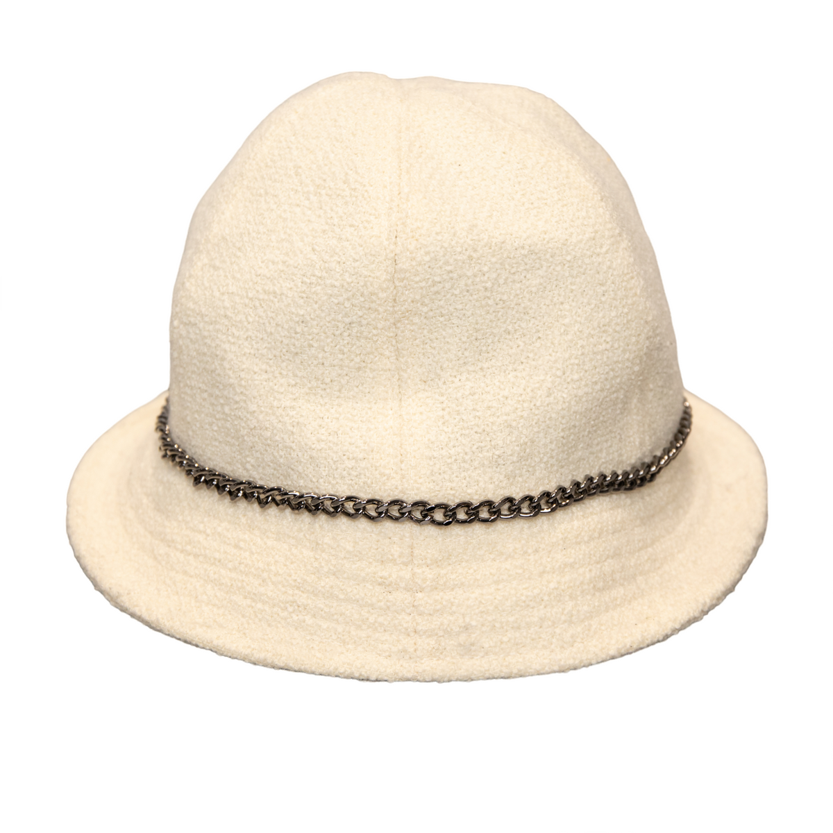 Chanel bucket hat with chain details