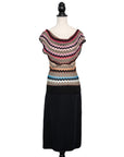 Missoni Elegantes Etuikleid mit semitransparentem Top