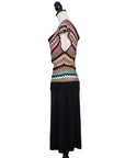 Missoni Elegantes Etuikleid mit semitransparentem Top