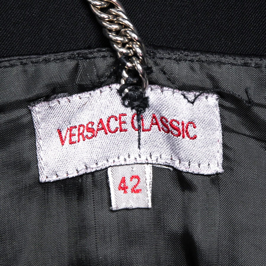 Versace Classic Vintage Abendkleid mit Spaghettiträgern und Signature-Details am Rücken