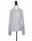 Caroline Constas blouse with puff sleeves