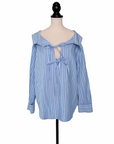 Clu Gestreifte Bluse mit Schleifendetails