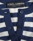 Dolce & Gabbana Gestreifter Cardigan mit kurzen Armen und Spitzendetails