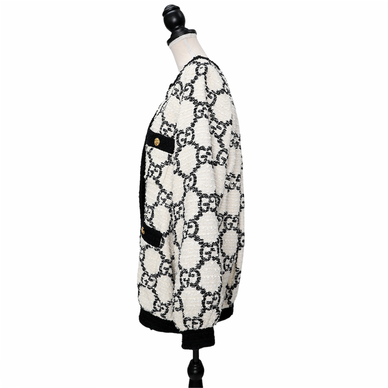 Gucci oversized tweed bomber jacket shop