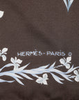 Hermès floral print silk scarf