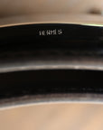Hermès Wendegürtel "H" mit Silberner Schließe 30mm in Schwarz und Creme