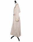 High trench coat with pleated details