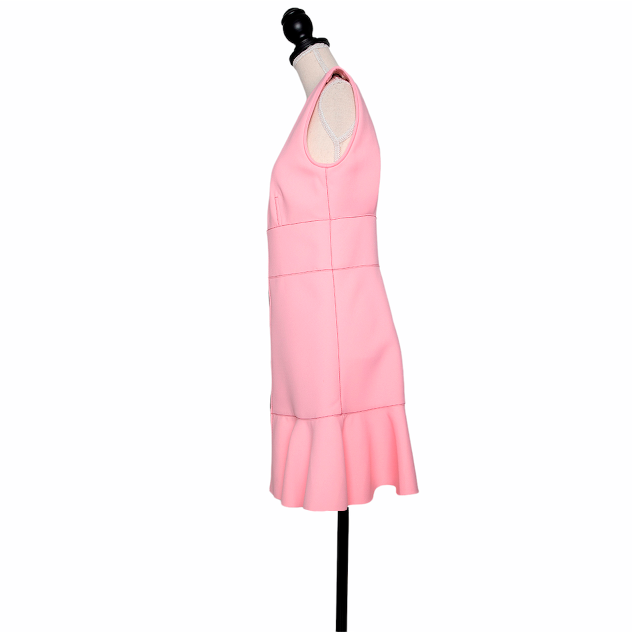 Louis Vuitton neoprene style mini dress with zipper and flounces – Style  Definery