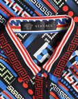 Versace Hemdblusenkleid aus Seide mit passendem Gürtel