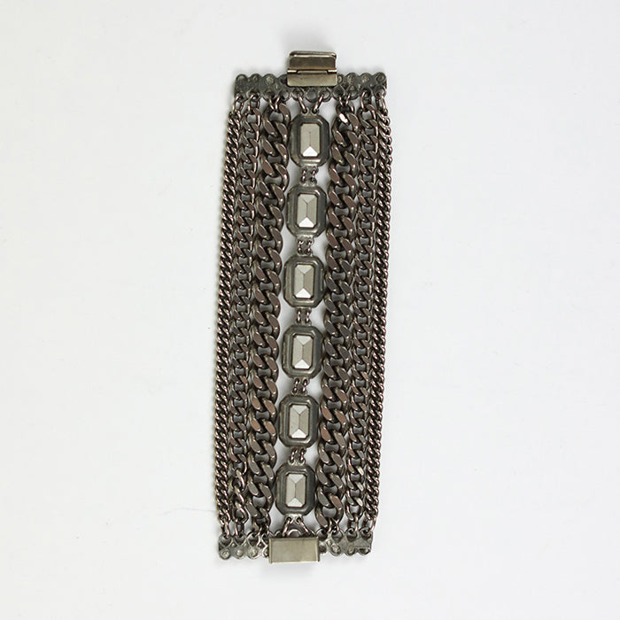 N.N.. Silver Rhinestone Bracelet