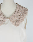 Dolce&Gabbana sleeveless silk top with crochet collar