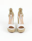 TABITHA SIMMONS Harp Perforated Scalloped Leather Wedge Sandals