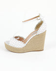 TABITHA SIMMONS Harp Perforated Scalloped Leather Wedge Sandals