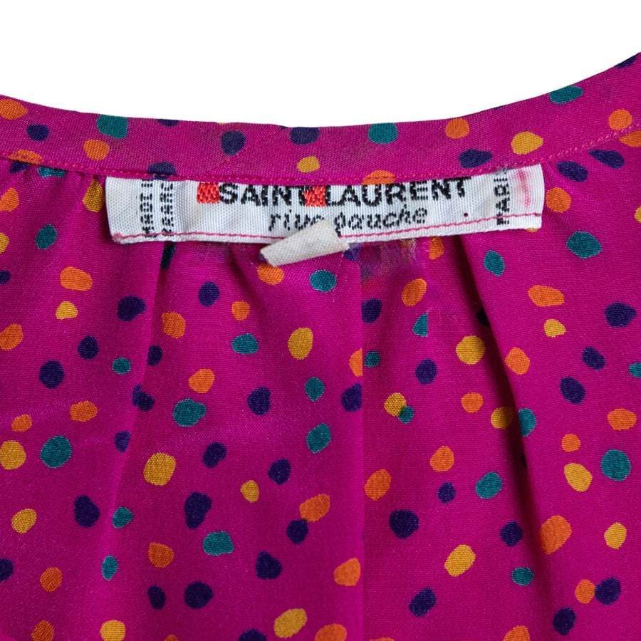 Yves Saint Laurent Rive Gauche Vintage-Bluse mit auffälligem Polkadot-Print