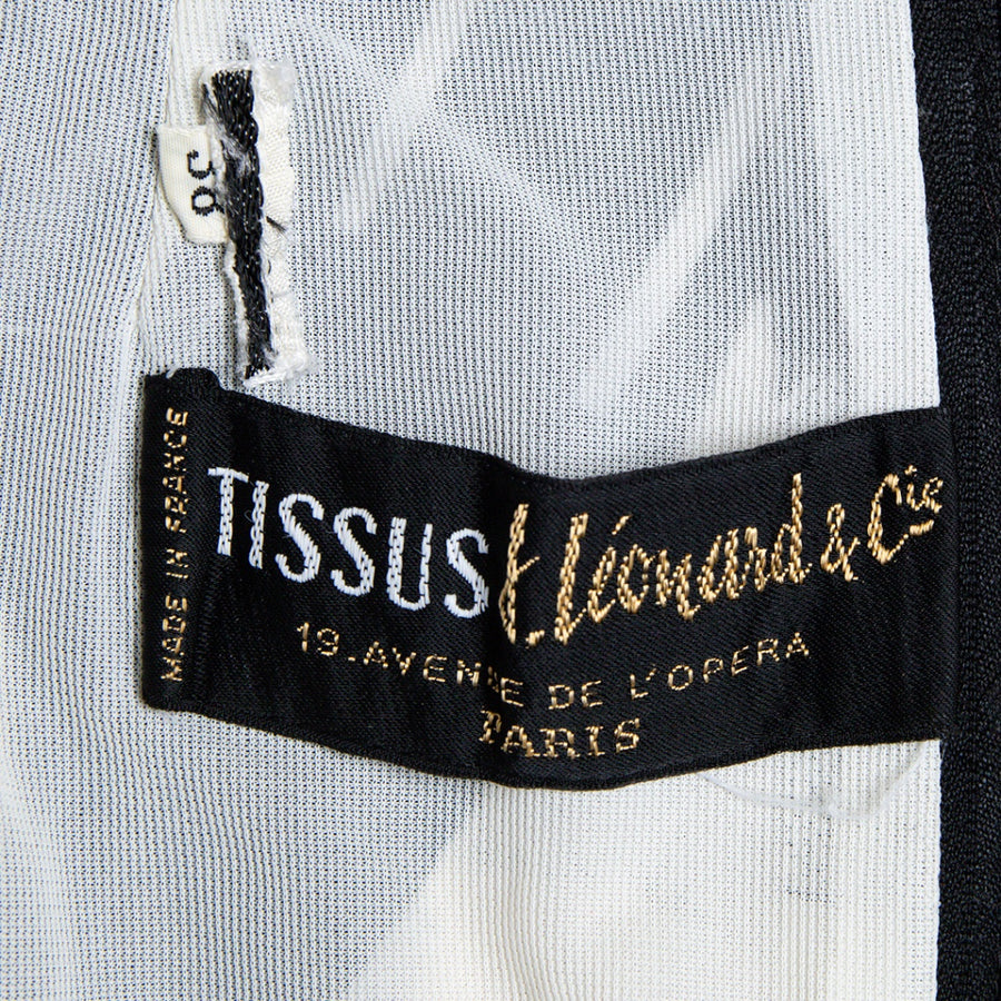 Tissus Leonard Paris Vintage Maxikleid mit Bindegürtel