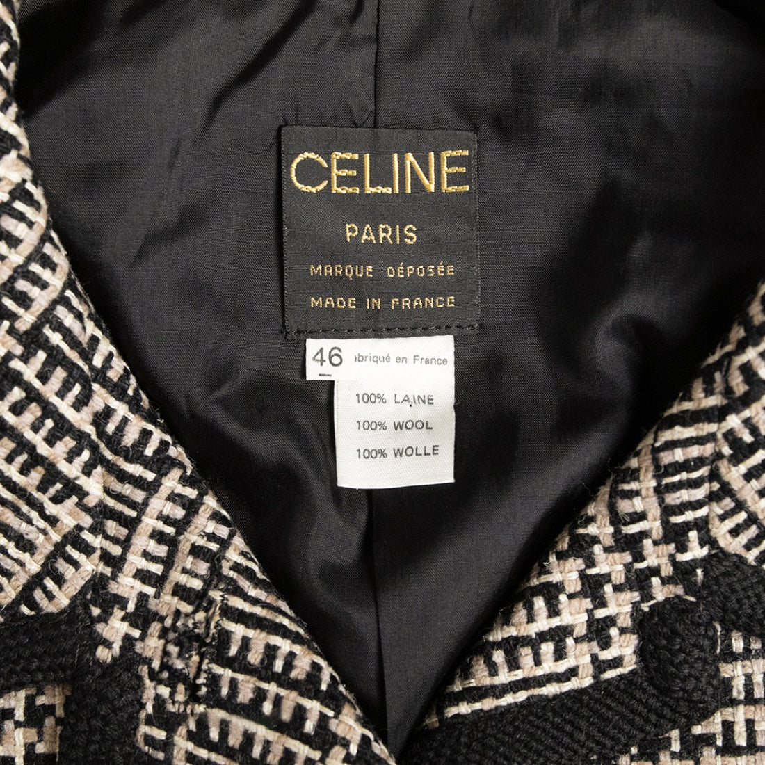Celine Vintage Blazer mit Kragen und schwarzen Signature-Knöpfen