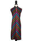 N.N. Hochgeschlossenes Vintage Kleid im Folklore-Stil