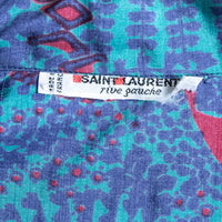 Yves Saint Laurent Rive Gauche Vintage Bluse mit auffälligem Allover-Print und Bindegürtel