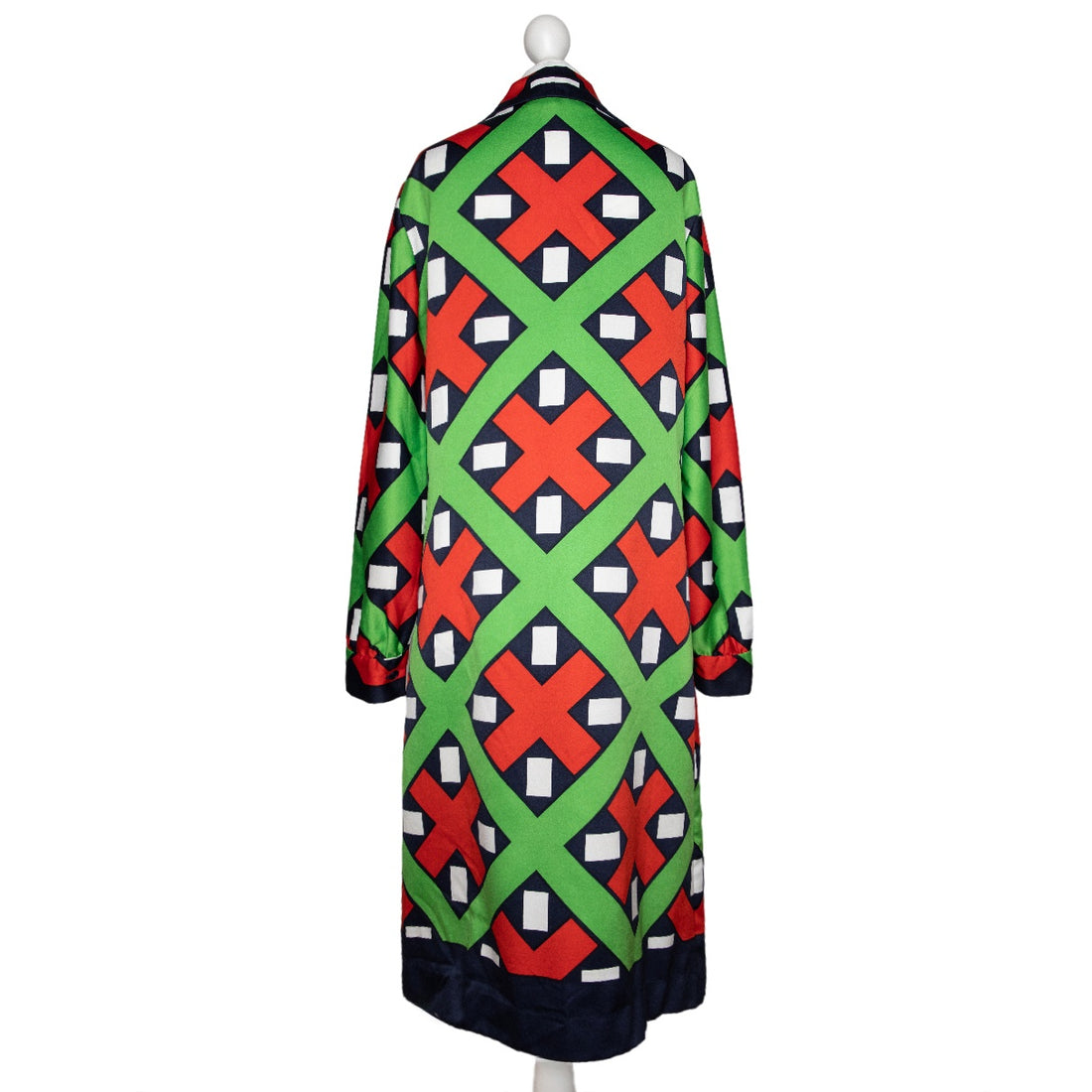 Lanvin Vintage Midi-Kleid mit stilvollem geometrischen Allover-Print