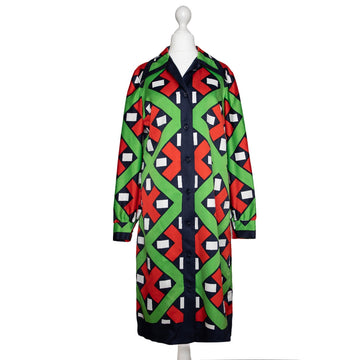 Lanvin Vintage Midi-Kleid mit stilvollem geometrischen Allover-Print