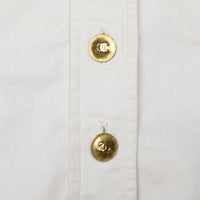 Chanel Vintage Bluse mit goldenen Signature-Knöpfen