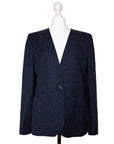 Yves Saint Laurent einreihiger Vintage-Blazer ohne Revers mit aufgesetzten Taschen