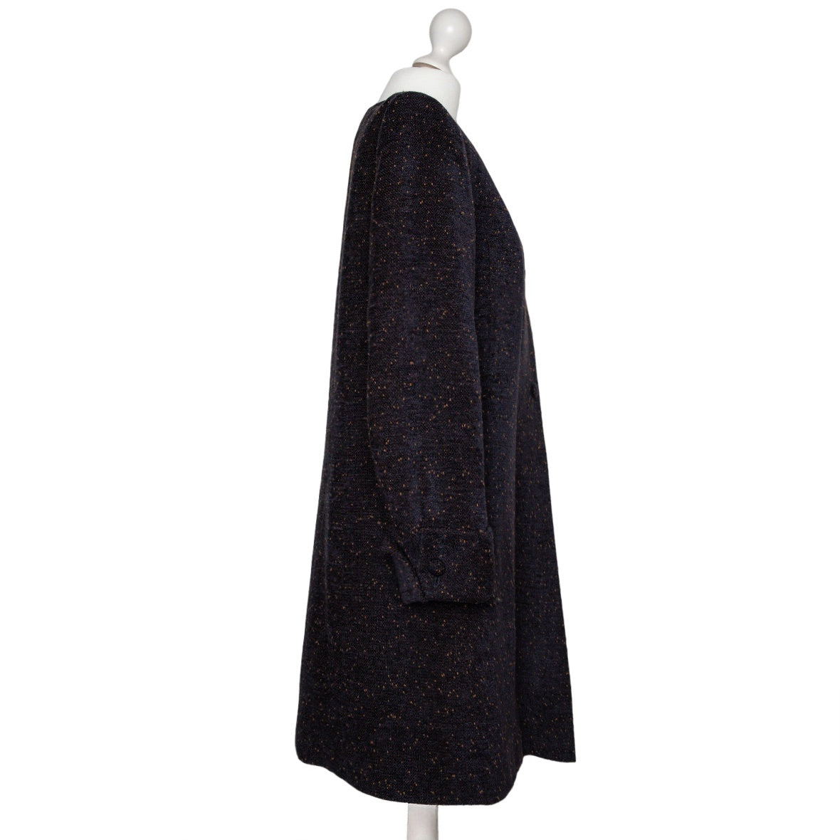 Jean-Louis Scherrer Vintage Mantel ohne Kragen im schlichten Design 