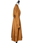 Hermès Vintage Seidenkleid mit Flechtgürtel und Signature-Print