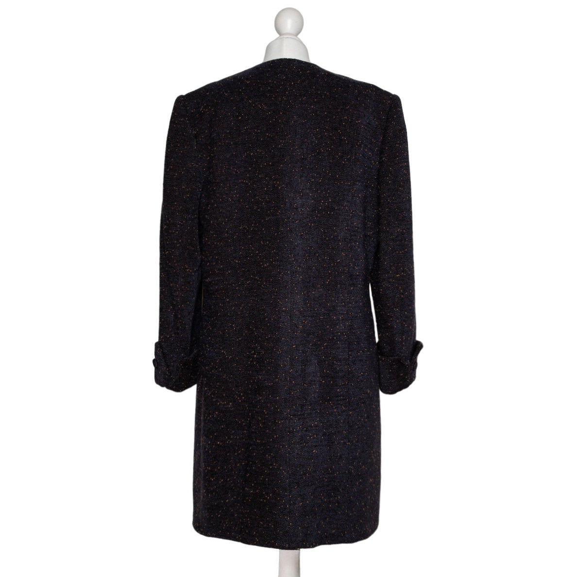 Jean-Louis Scherrer Vintage Mantel ohne Kragen im schlichten Design 