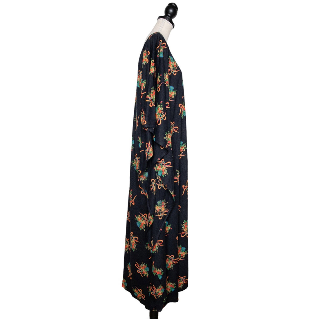 N.N. Vintage Kleid mit Fledermausärmeln & floralem Allover-Print