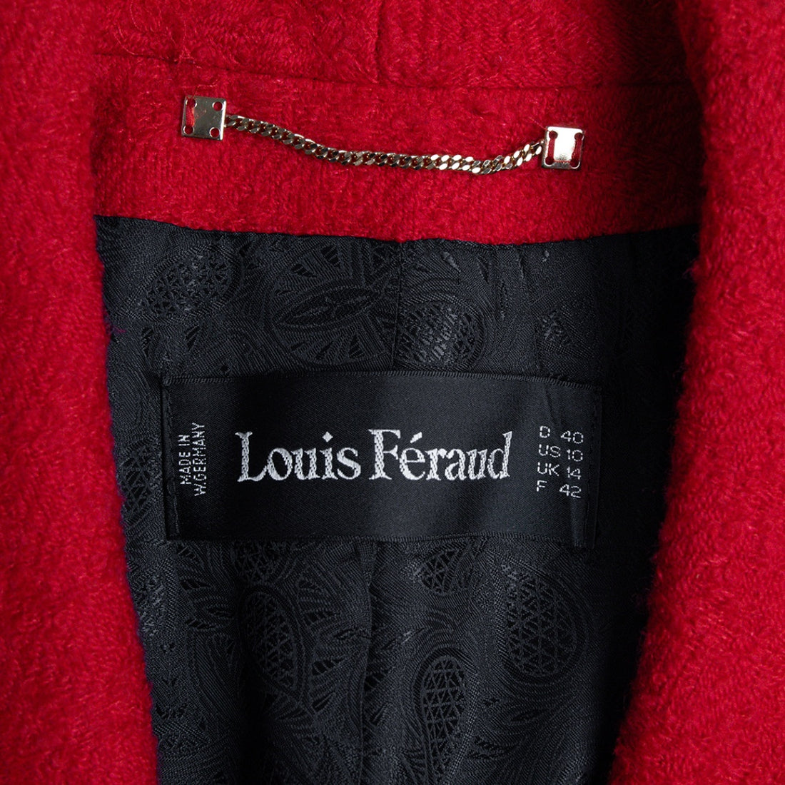 Louis Féraud Einreihiger Vintage Mantel mit breitem Kragen und Manschetten