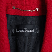 Louis Féraud Einreihiger Vintage Mantel mit breitem Kragen und Manschetten