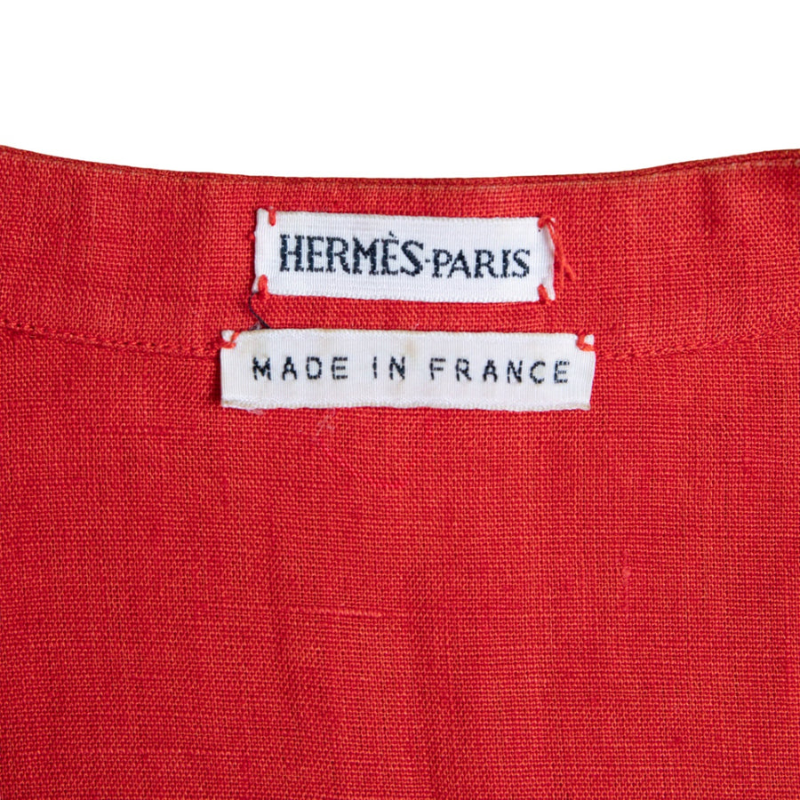 Hermès Vintage Kleid aus Leinen mit Signature-Knöpfen