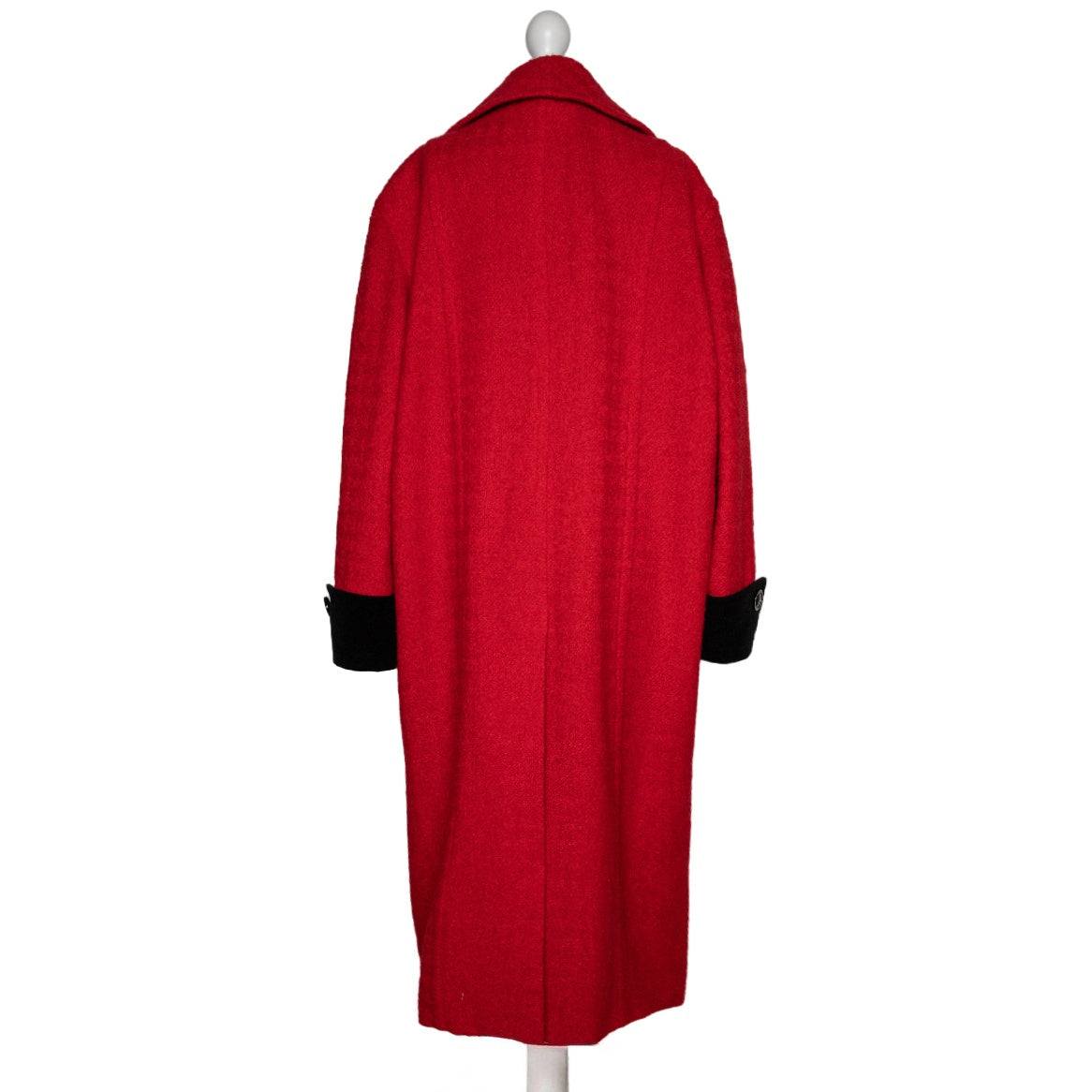 Louis Féraud Einreihiger Vintage Mantel mit breitem Kragen und Manschetten