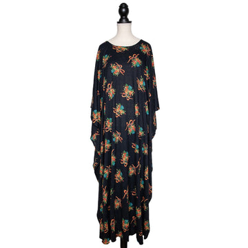 N.N. Vintage Kleid mit Fledermausärmeln & floralem Allover-Print