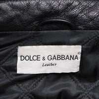 Dolce & Gabbana Ausgefallene Vintage Bicolor-Lederjacke mit Lammfelldetails