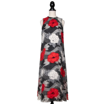 Hanae Mori Vintage Kleid mit Cape im floralem Design