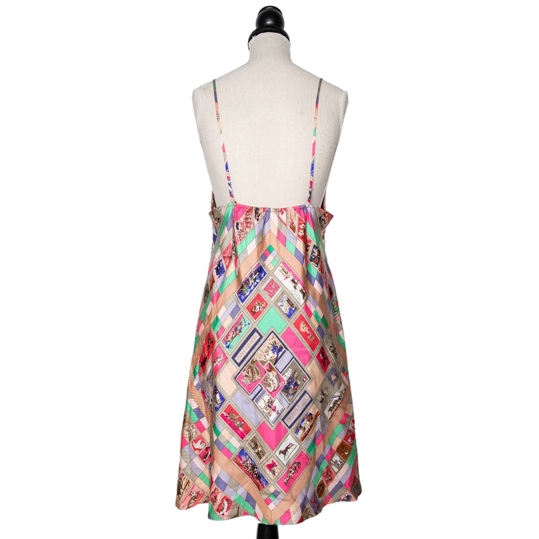 Hermès Vintage Kleid mit Trägern im Signature-Print