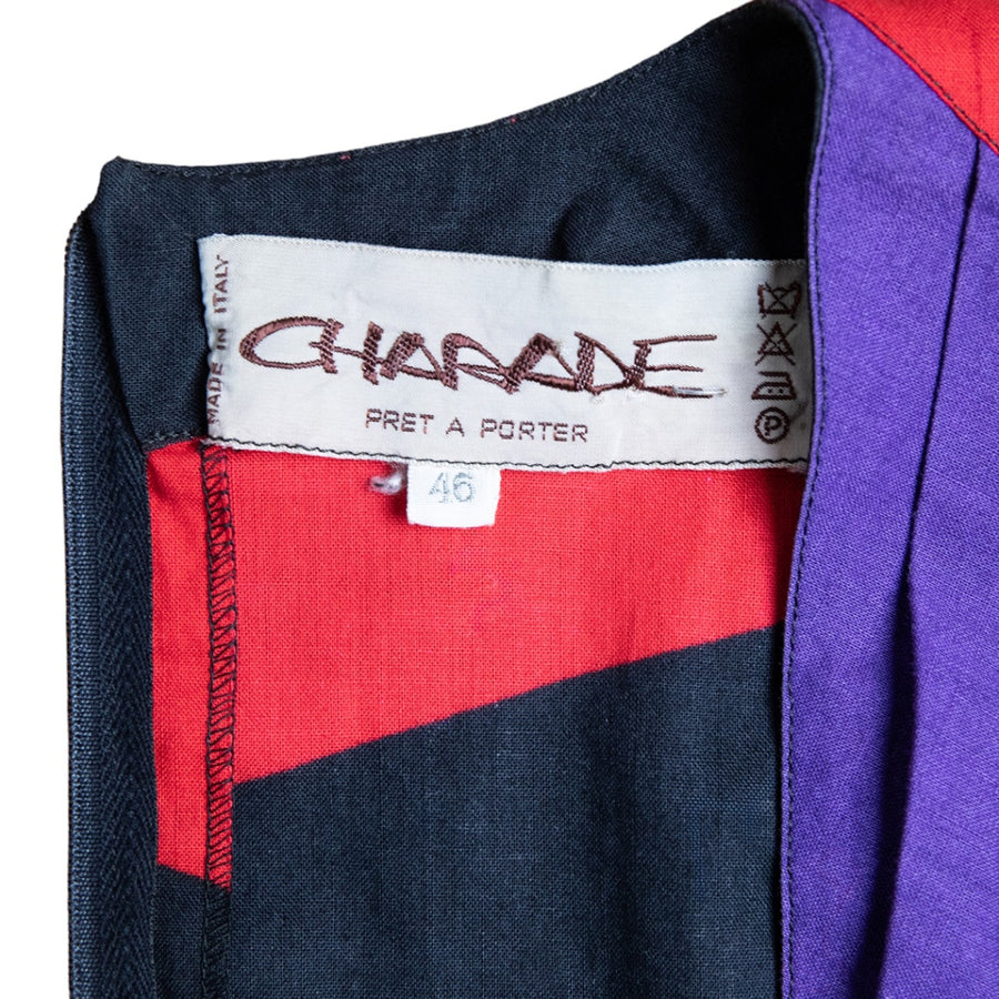 Charade Vintage Kleid mit farbigen geometrischen Mustern