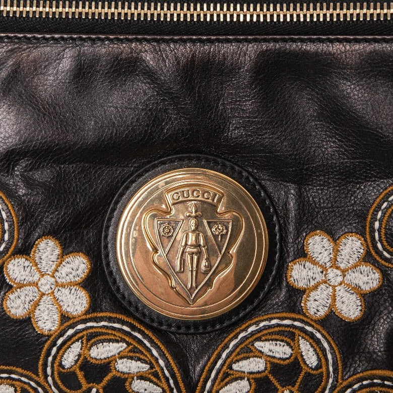 Gucci Aufwändig verzierte Tom-Ford-Vintage Clutch mit Logo Details