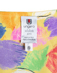Ungaro Vintage Seidenkleid mit V-Ausschnitt und aufwändig bedrucktem Allover-Print