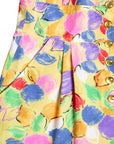 Ungaro Vintage Seidenkleid mit V-Ausschnitt und aufwändig bedrucktem Allover-Print