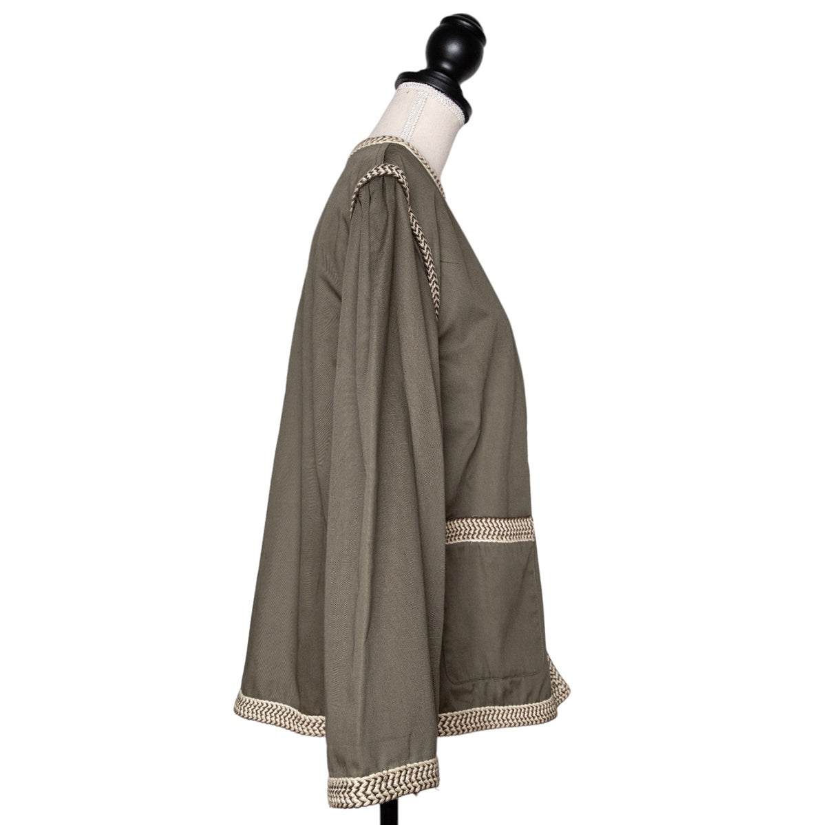 Saint Laurent Rive Gauche Vintage Kurzjacke mit einreihiger Knopfleiste und aufwändig bestickten Folklore-Details