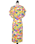 Ungaro Vintage Seidenkleid mit V-Ausschnitt und aufwändig bedrucktem Allover-Print