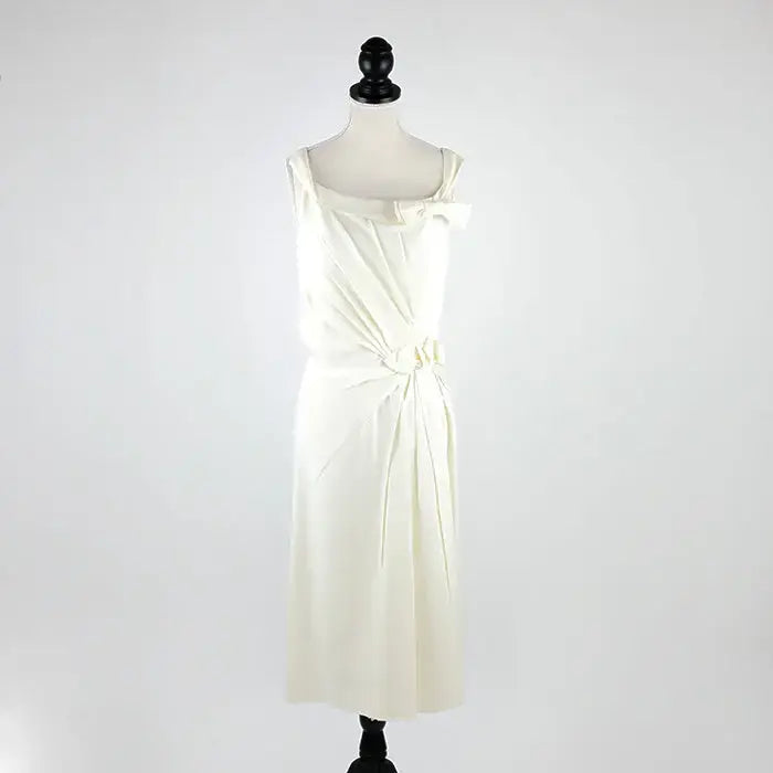 Prada Kleid aus Crêpe mit drapierter Schleife