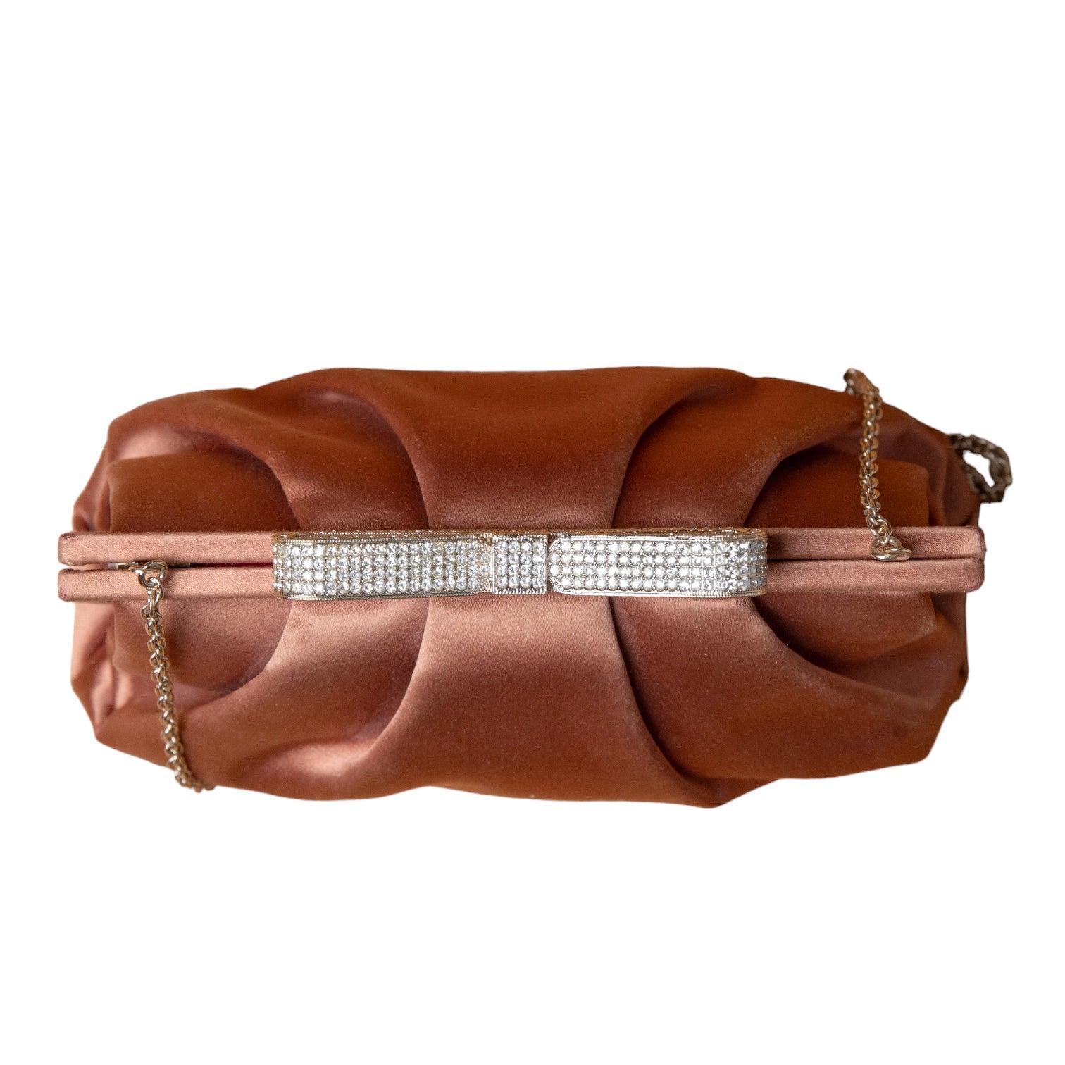 Valentino Vintage Abendtasche in Glanzoptik mit elegantem Schleifen-Verschluss aus Swarovski-Kristallen