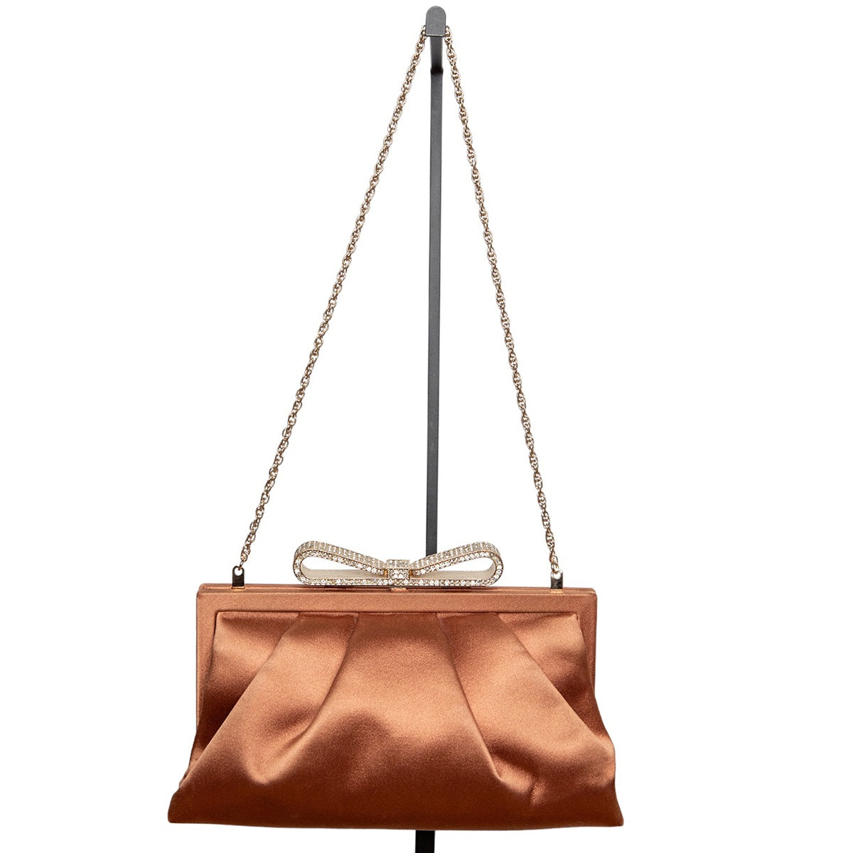 Valentino Vintage Abendtasche in Glanzoptik mit elegantem Schleifen-Verschluss aus Swarovski-Kristallen