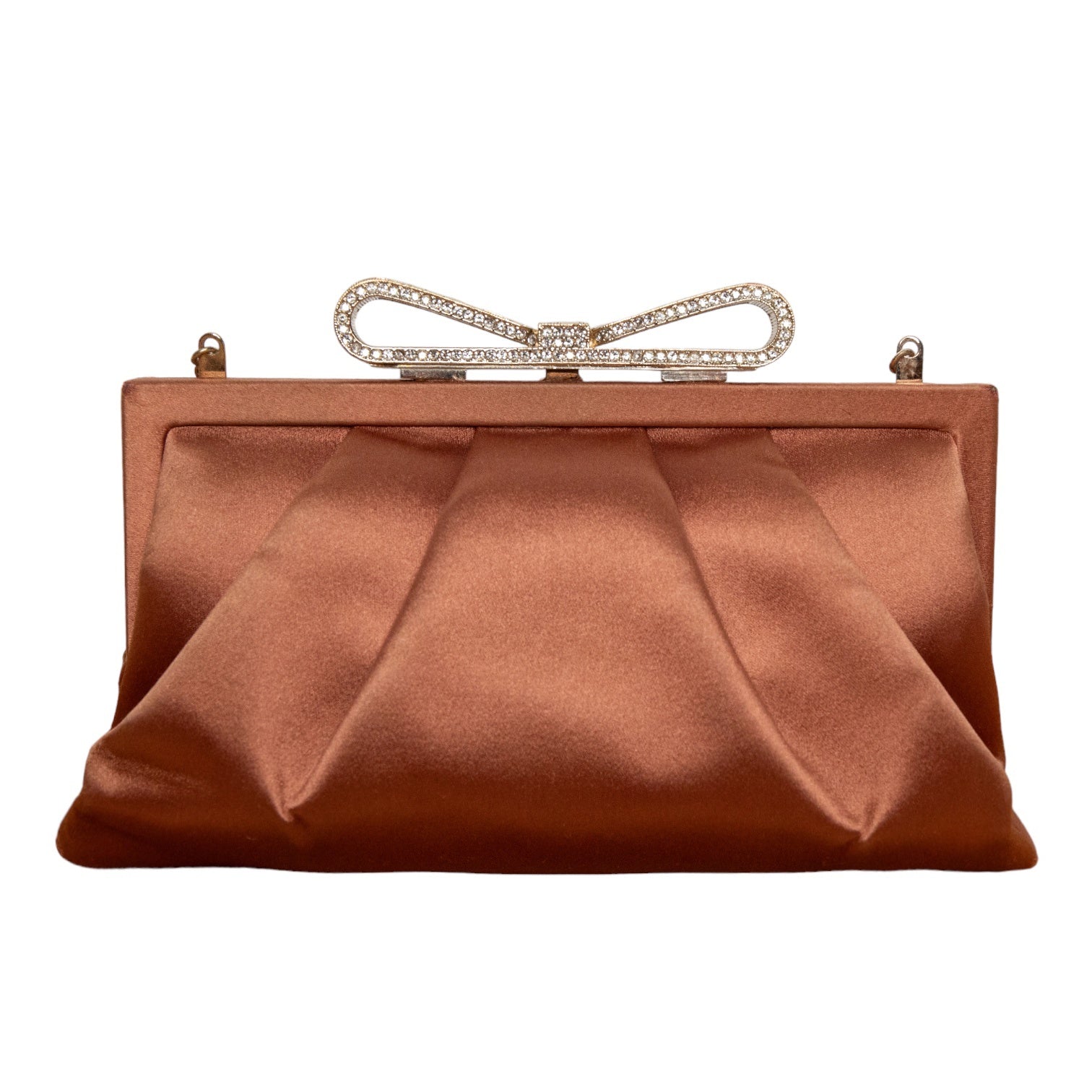 Valentino Vintage Abendtasche in Glanzoptik mit elegantem Schleifen-Verschluss aus Swarovski-Kristallen