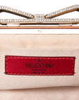 Valentino Vintage Abendtasche in Glanzoptik mit elegantem Schleifen-Verschluss aus Swarovski-Kristallen