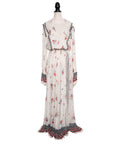 Philosophy di Lorenzo Serafini Semi-transparent pleated maxi dress in floral print (hole left side)